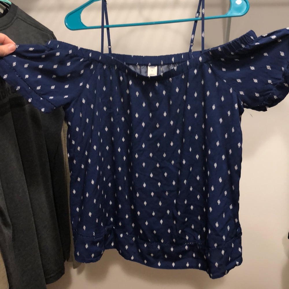 Tank/Off the Shoulder Blue Top